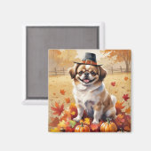 Pekingese Herbstausgang Erntedank Art Magnet (Vorderseite/Rückseite)