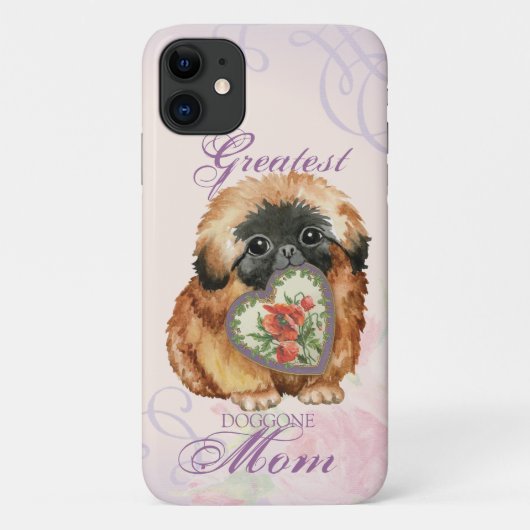 Pekingese Herzerkrankung Mama Case-Mate iPhone Hülle (Rückseite)