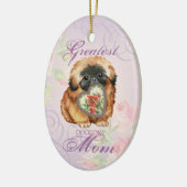 Pekingese Herzerkrankung Mama Keramik Ornament (Links)