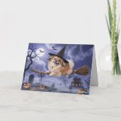 Pekingese Hexen Halloween Karte (Rückseite)