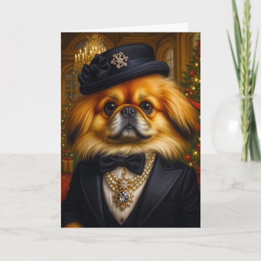 Pekingese Holiday Card Feiertagskarte (Vorderseite)