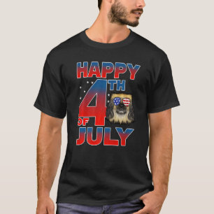 Pekingese Hund American Flag Brille Happy 4. J T-Shirt