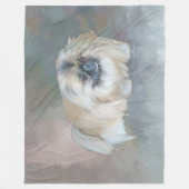 Pekingese Hund auf Taupe Fleecedecke (Vorderseite)