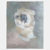 Pekingese Hund auf Taupe Fleecedecke (Vorderseite)