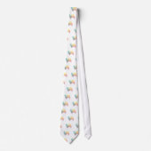 Pekingese Hund Geo Silhouette Pastel Krawatte (Vorderseite)