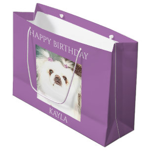Pekingese Hund "Glücklicher Geburtstag" Geschenktü Große Geschenktüte
