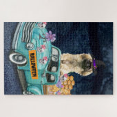 Pekingese Hund Halloween LKW Beängstigende Nacht Puzzle (Horizontal)