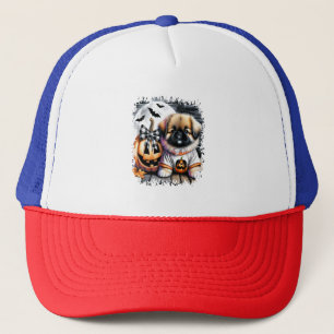 Pekingese-Hund Halloween-Platz Truckerkappe