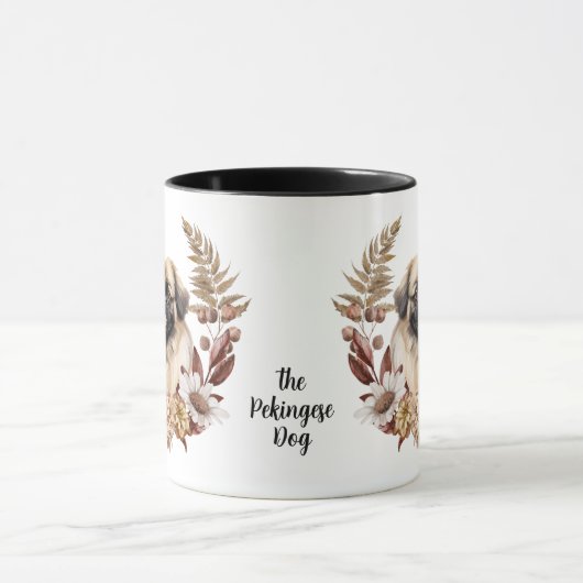Pekingese Hund Herbstreath Tasse (Zentrum)