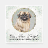 Pekingese Hund Hochzeit Napkins mit Hunde Foto Serviette (Vorderseite)