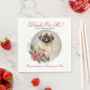 Pekingese Hund Hochzeit Napkins mit Hunde Foto Serviette