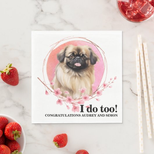 Pekingese Hund Hochzeit Napkins mit Hunde Foto Serviette (Beispiel)