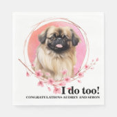 Pekingese Hund Hochzeit Napkins mit Hunde Foto Serviette (Vorderseite)
