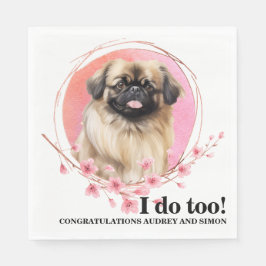 Pekingese Hund Hochzeit Napkins mit Hunde Foto Serviette
