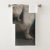 Pekingese Hund im Schnee Weihnachten Badhandtuch Set (Insitu)