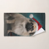 Pekingese Hund im Schnee Weihnachten Badhandtuch Set (Handtuch)
