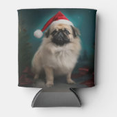 Pekingese Hund im Schnee Weihnachten Dosenkühler (Vorderseite)
