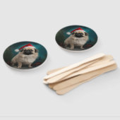 Pekingese Hund im Schnee Weihnachten Fächer (Non-assembled)