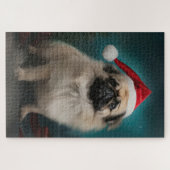 Pekingese Hund im Schnee Weihnachten Puzzle (Horizontal)