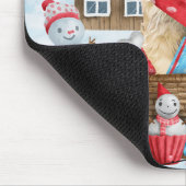 Pekingese Hund im Schnee Weihnachtshaus Mousepad (Ecke)