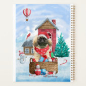 Pekingese Hund im Schnee Weihnachtshaus Planer (Rückseite)