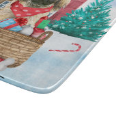 Pekingese Hund im Schnee Weihnachtshaus Schneidebrett (Ecke)