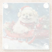 Pekingese Hund in Sledge Lass es Schnee Weihnachte Glasuntersetzer (Rückseite)