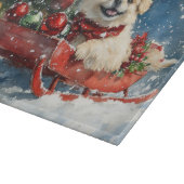 Pekingese Hund in Sledge Lass es Schnee Weihnachte Schneidebrett (Ecke)
