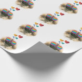 Pekingese Hund mit Herz Valentinstag Geschenkpapier (Ecke)
