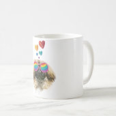 Pekingese Hund mit Herz Valentinstag Kaffeetasse (VorderseiteRechts)