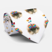 Pekingese Hund mit Herz Valentinstag Krawatte (Gerollt)