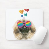 Pekingese Hund mit Herz Valentinstag Mousepad (Mit Mouse)