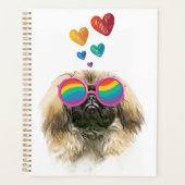 Pekingese Hund mit Herz Valentinstag Planer (Vorderseite)