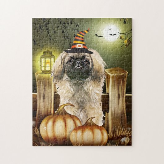 Pekingese Hund mit Hexenhut Puzzle (Vertikal)