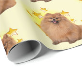 Pekingese-Hund mit langer Haare ist ein Star Geschenkpapier (Rolleneckpunkt)