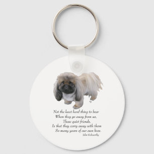 Pekingese-Hund Regenbogenbrücke Schlüsselanhänger