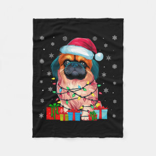 Pekingese Hund Ugly Xmas Lights Santa Pekingese Hu Fleecedecke