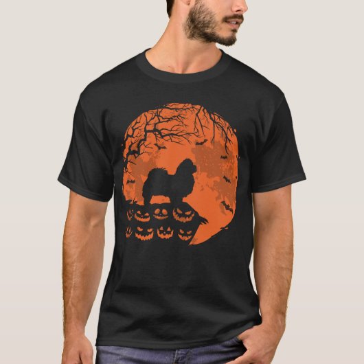 Pekingese Hund und MondHalloween Hund Lover Gesche T-Shirt (Vorderseite)