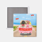 Pekingese Hund Valentinstag Lkw Herz Magnet (Vorderseite/Rückseite)