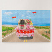 Pekingese Hund Valentinstag Lkw Herz Puzzle (Horizontal)