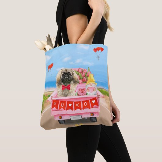 Pekingese Hund Valentinstag Lkw Herz Tasche (Von Nahem)