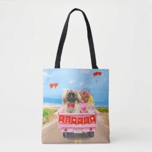 Pekingese-Hund Valentinstag LKW-Herzen Tasche