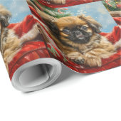 Pekingese Hund Weihnachten Geschenkpapier (Rolleneckpunkt)