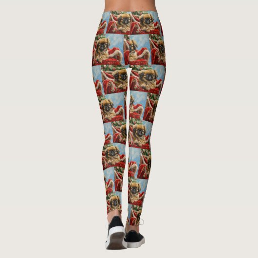 Pekingese Hund Weihnachten Leggings (Rückseite)