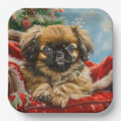 Pekingese Hund Weihnachten Pappteller (Vorderseite)