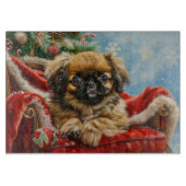 Pekingese Hund Weihnachten Schneidebrett (Vorderseite)