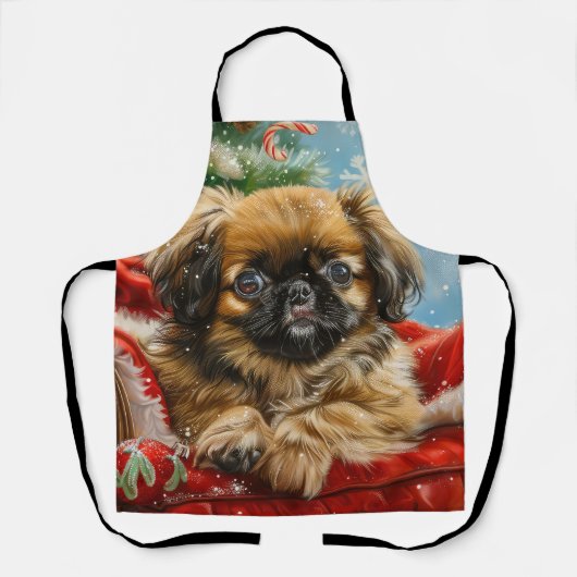 Pekingese Hund Weihnachten Schürze (Vorderseite)