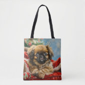 Pekingese Hund Weihnachten Tasche (Vorderseite)