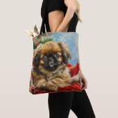Pekingese Hund Weihnachten Tasche (Von Nahem)