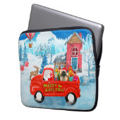 Pekingese Hund Weihnachtslieferung LKW Schnee Laptopschutzhülle (Vorderseite Links)